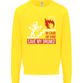 Emergency Drums Drummer Drumming Kids Sweatshirt Jumper Yellow