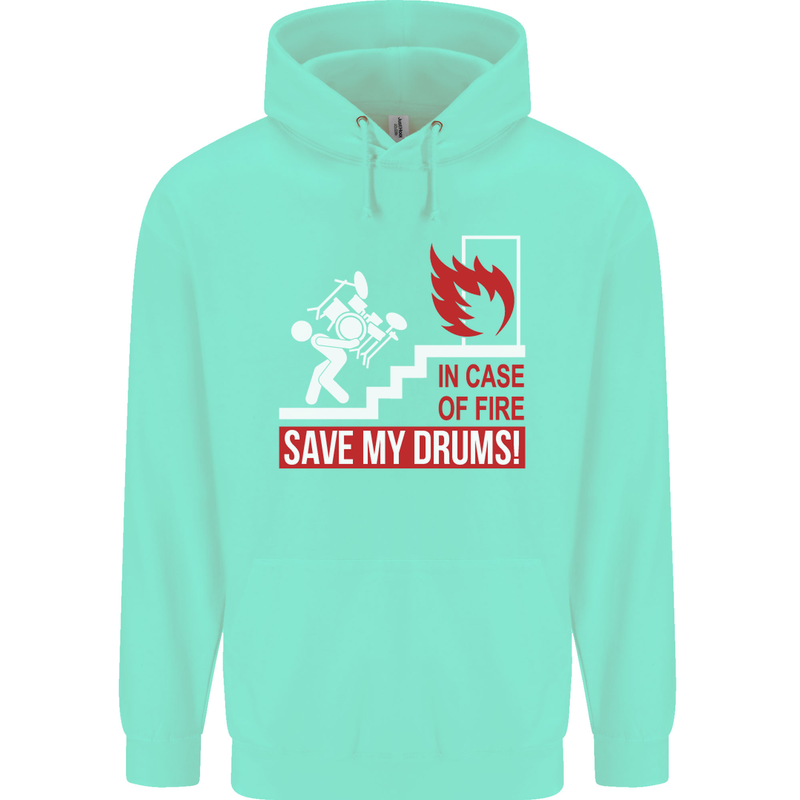 Emergency Drums Drummer Drumming Mens 80% Cotton Hoodie Peppermint