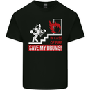 Emergency Drums Drummer Drumming Mens Cotton T-Shirt Tee Top Black