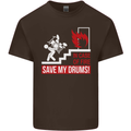 Emergency Drums Drummer Drumming Mens Cotton T-Shirt Tee Top Dark Chocolate