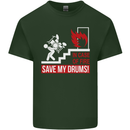 Emergency Drums Drummer Drumming Mens Cotton T-Shirt Tee Top Forest Green