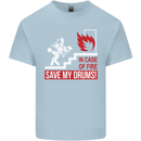 Emergency Drums Drummer Drumming Mens Cotton T-Shirt Tee Top Light Blue