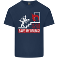 Emergency Drums Drummer Drumming Mens Cotton T-Shirt Tee Top Navy Blue