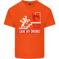 Emergency Drums Drummer Drumming Mens Cotton T-Shirt Tee Top Orange