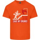 Emergency Drums Drummer Drumming Mens Cotton T-Shirt Tee Top Orange