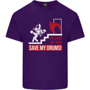 Emergency Drums Drummer Drumming Mens Cotton T-Shirt Tee Top Purple