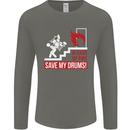Emergency Drums Drummer Drumming Mens Long Sleeve T-Shirt Charcoal