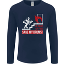 Emergency Drums Drummer Drumming Mens Long Sleeve T-Shirt Navy Blue