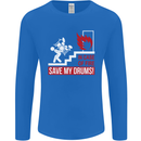 Emergency Drums Drummer Drumming Mens Long Sleeve T-Shirt Royal Blue