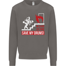 Emergency Drums Drummer Drumming Mens Sweatshirt Jumper Charcoal