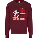Emergency Drums Drummer Drumming Mens Sweatshirt Jumper Maroon