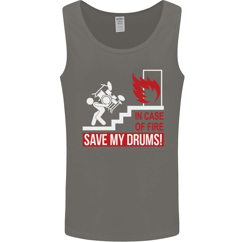 Emergency Drums Drummer Drumming Mens Vest Tank Top Charcoal