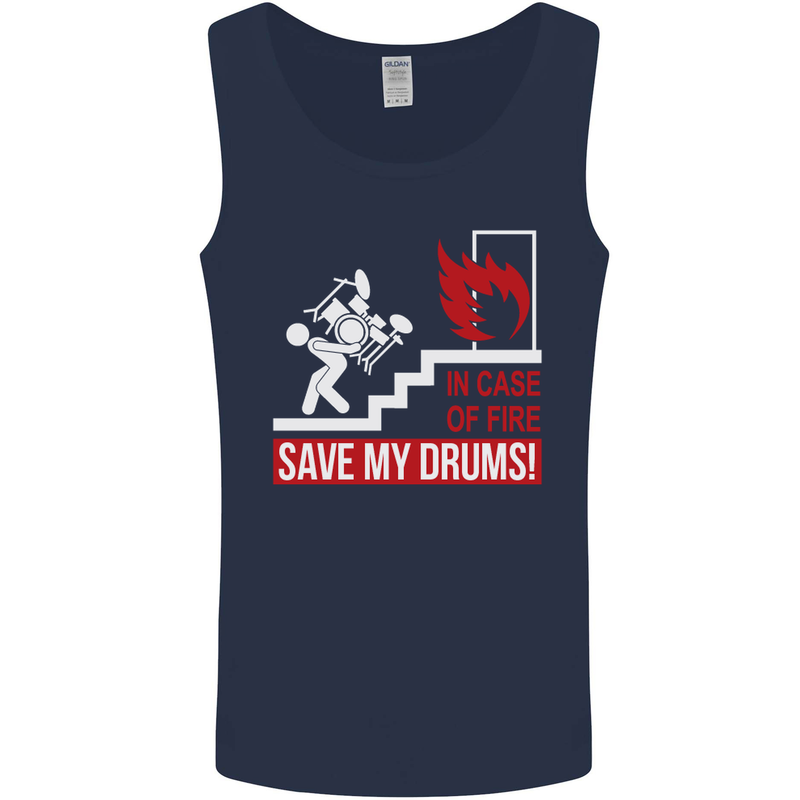 Emergency Drums Drummer Drumming Mens Vest Tank Top Navy Blue