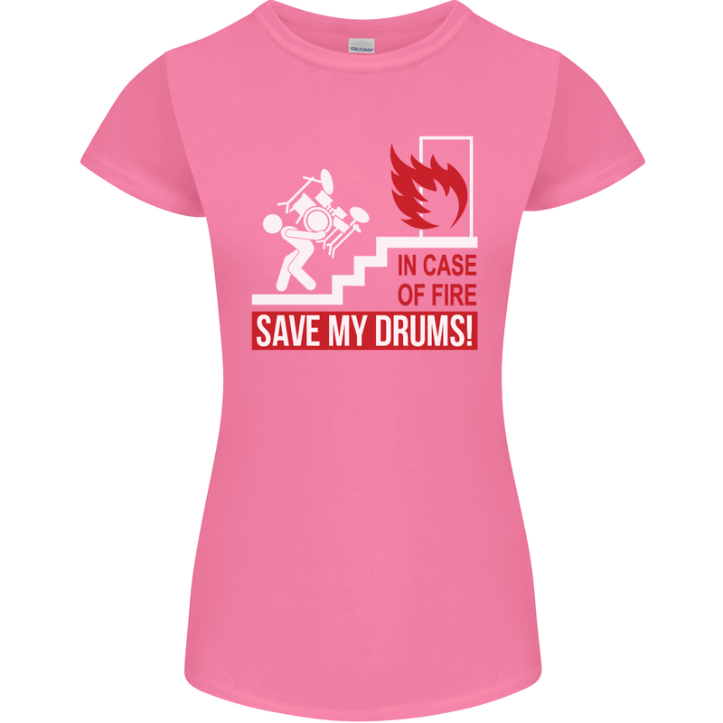 Emergency Drums Drummer Drumming Womens Petite Cut T-Shirt Azalea