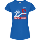 Emergency Drums Drummer Drumming Womens Petite Cut T-Shirt Royal Blue