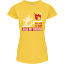 Emergency Drums Drummer Drumming Womens Petite Cut T-Shirt Yellow