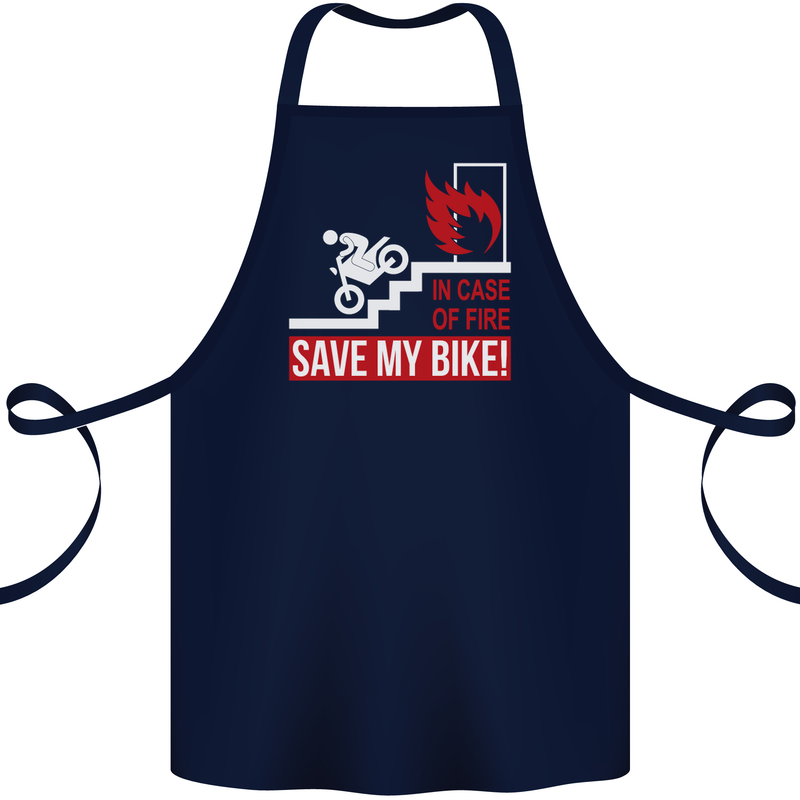 Emergency Motorbike Biker Motorcycle Cotton Apron 100% Organic Navy Blue