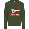 Emergency Motorbike Biker Motorcycle Kids Sweatshirt Jumper Forest Green