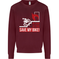 Emergency Motorbike Biker Motorcycle Kids Sweatshirt Jumper Maroon