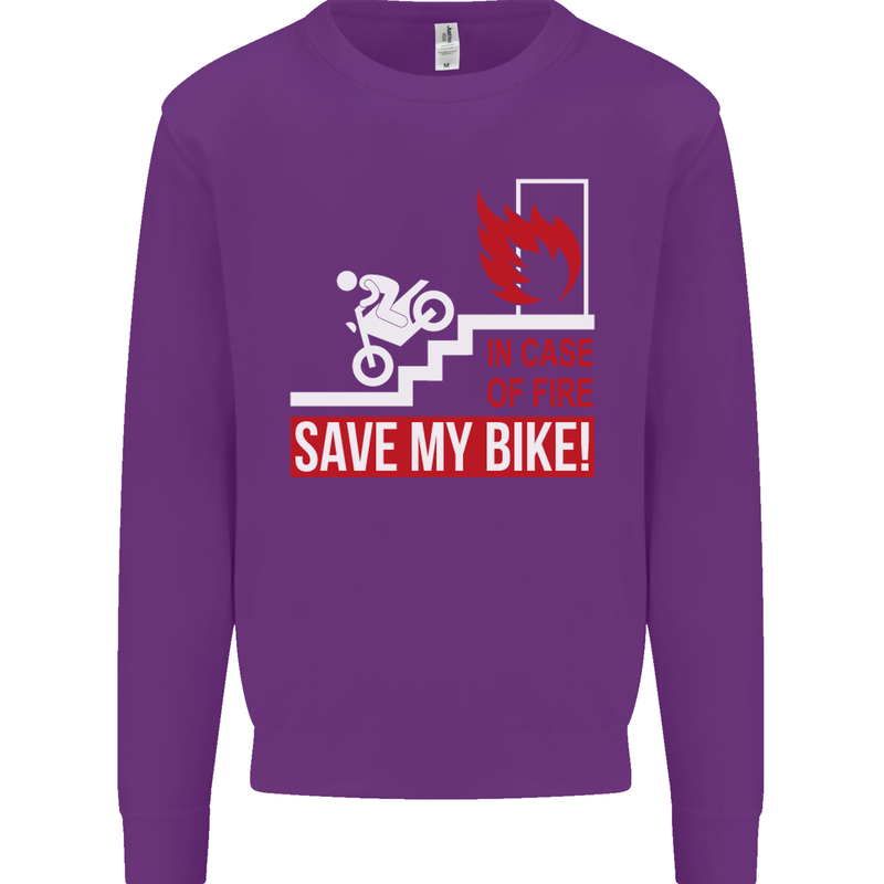 Emergency Motorbike Biker Motorcycle Kids Sweatshirt Jumper Purple