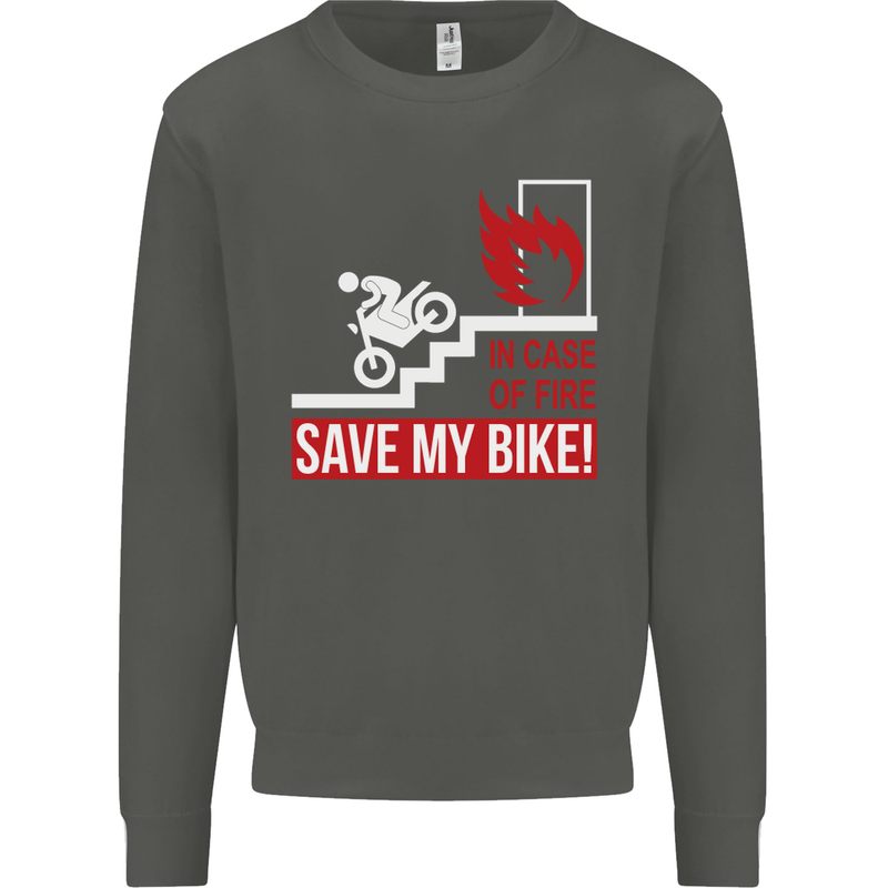 Emergency Motorbike Biker Motorcycle Kids Sweatshirt Jumper Storm Grey