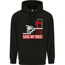 Emergency Motorbike Biker Motorcycle Mens 80% Cotton Hoodie Black