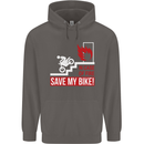 Emergency Motorbike Biker Motorcycle Mens 80% Cotton Hoodie Charcoal