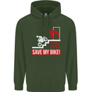 Emergency Motorbike Biker Motorcycle Mens 80% Cotton Hoodie Forest Green