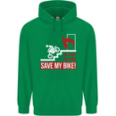 Emergency Motorbike Biker Motorcycle Mens 80% Cotton Hoodie Irish Green