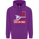 Emergency Motorbike Biker Motorcycle Mens 80% Cotton Hoodie Purple