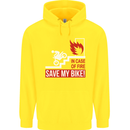 Emergency Motorbike Biker Motorcycle Mens 80% Cotton Hoodie Yellow