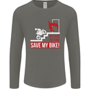 Emergency Motorbike Biker Motorcycle Mens Long Sleeve T-Shirt Charcoal