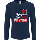 Emergency Motorbike Biker Motorcycle Mens Long Sleeve T-Shirt Navy Blue