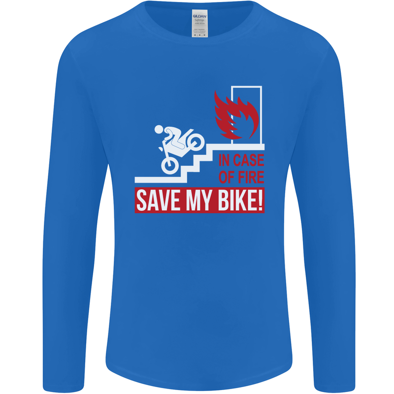 Emergency Motorbike Biker Motorcycle Mens Long Sleeve T-Shirt Royal Blue