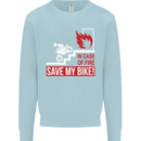 Emergency Motorbike Biker Motorcycle Mens Sweatshirt Jumper Light Blue