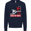 Emergency Motorbike Biker Motorcycle Mens Sweatshirt Jumper Navy Blue