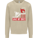 Emergency Motorbike Biker Motorcycle Mens Sweatshirt Jumper Sand