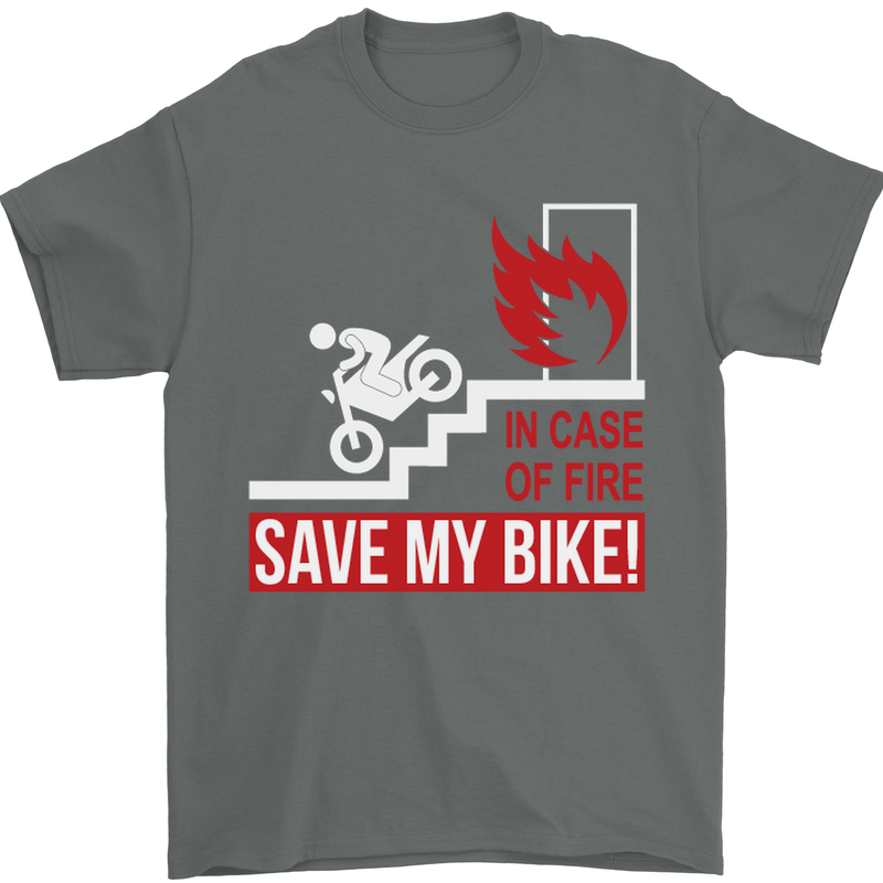 Emergency Motorbike Biker Motorcycle Mens T-Shirt Cotton Gildan Charcoal