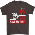 Emergency Motorbike Biker Motorcycle Mens T-Shirt Cotton Gildan Dark Chocolate