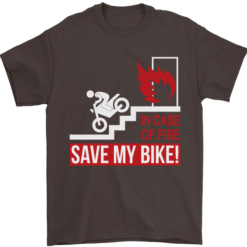 Emergency Motorbike Biker Motorcycle Mens T-Shirt Cotton Gildan Dark Chocolate