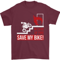 Emergency Motorbike Biker Motorcycle Mens T-Shirt Cotton Gildan Maroon