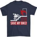 Emergency Motorbike Biker Motorcycle Mens T-Shirt Cotton Gildan Navy Blue