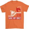 Emergency Motorbike Biker Motorcycle Mens T-Shirt Cotton Gildan Orange