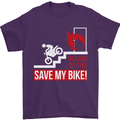 Emergency Motorbike Biker Motorcycle Mens T-Shirt Cotton Gildan Purple