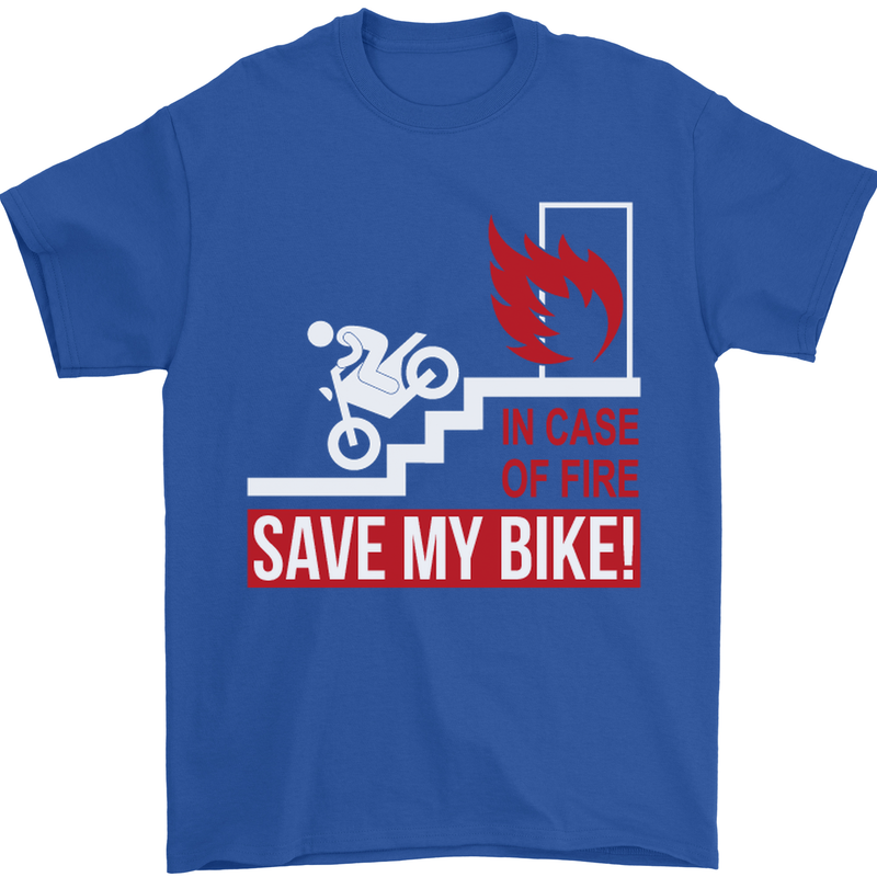 Emergency Motorbike Biker Motorcycle Mens T-Shirt Cotton Gildan Royal Blue