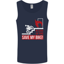 Emergency Motorbike Biker Motorcycle Mens Vest Tank Top Navy Blue