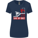 Emergency Motorbike Biker Motorcycle Womens Wider Cut T-Shirt Navy Blue