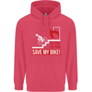 Emergency Save My Bike Motorcycle Biker Childrens Kids Hoodie Heliconia