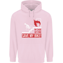 Emergency Save My Bike Motorcycle Biker Childrens Kids Hoodie Light Pink