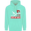 Emergency Save My Bike Motorcycle Biker Childrens Kids Hoodie Peppermint